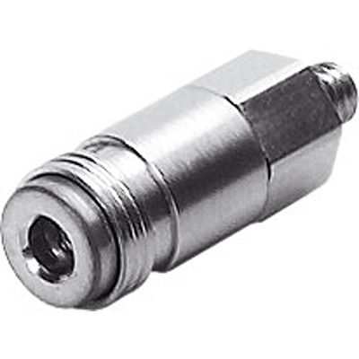 Festo Nickel Plated Brass Pneumatic Quick Connect Coupling, M3 Male Male Thread