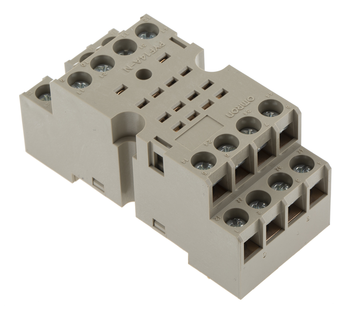 Omron PYF 14 Pin 250V ac DIN Rail Relay Socket, for use with MY4IN, MY4IN1, MY4IN1-D2, MY4IN-CR, MY4IN-D2, MY4N, MY4N1,