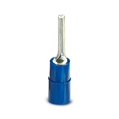 Phoenix Contact Hooked Insulated Blade terminal plug 23.5mm Blade Length, 14AWG to 16AWG, Blue