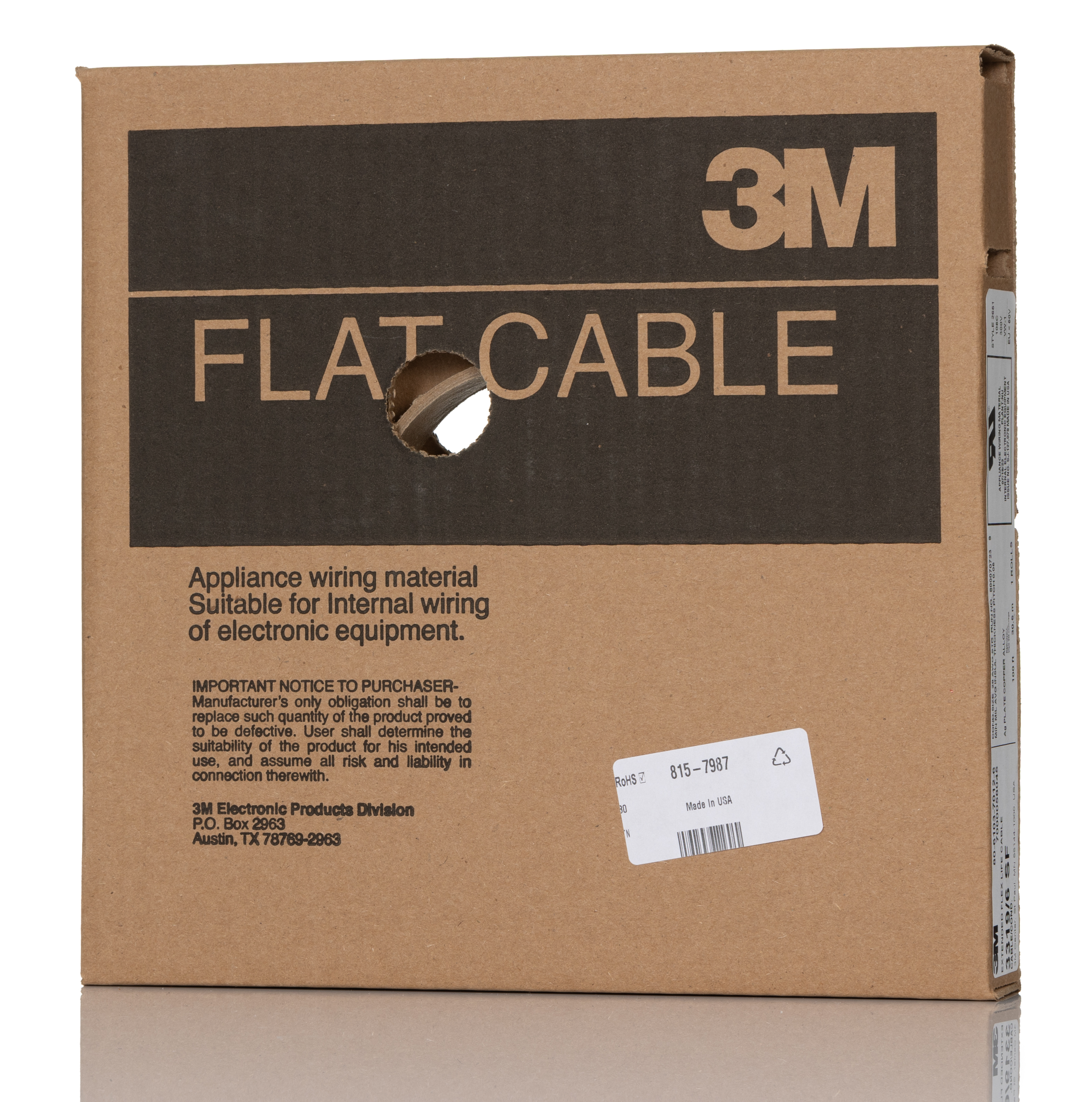 3M 3319 Series Flat Ribbon Cable, 6-Way, 1.27mm Pitch, 30m Length