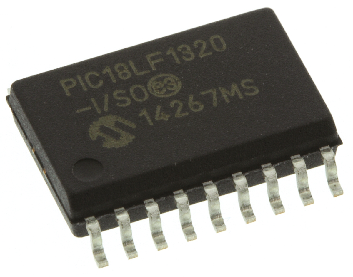 Microchip, 8 bit PIC, PIC18LF1320 Microcontroller, 64 MHz, 8kB FLASH, 18-Pin SOIC