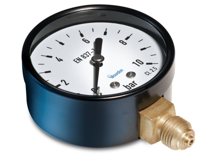 Bourdon G 1/8 Analogue Pressure Gauge 25bar Bottom Entry 40mm Outside Diameter