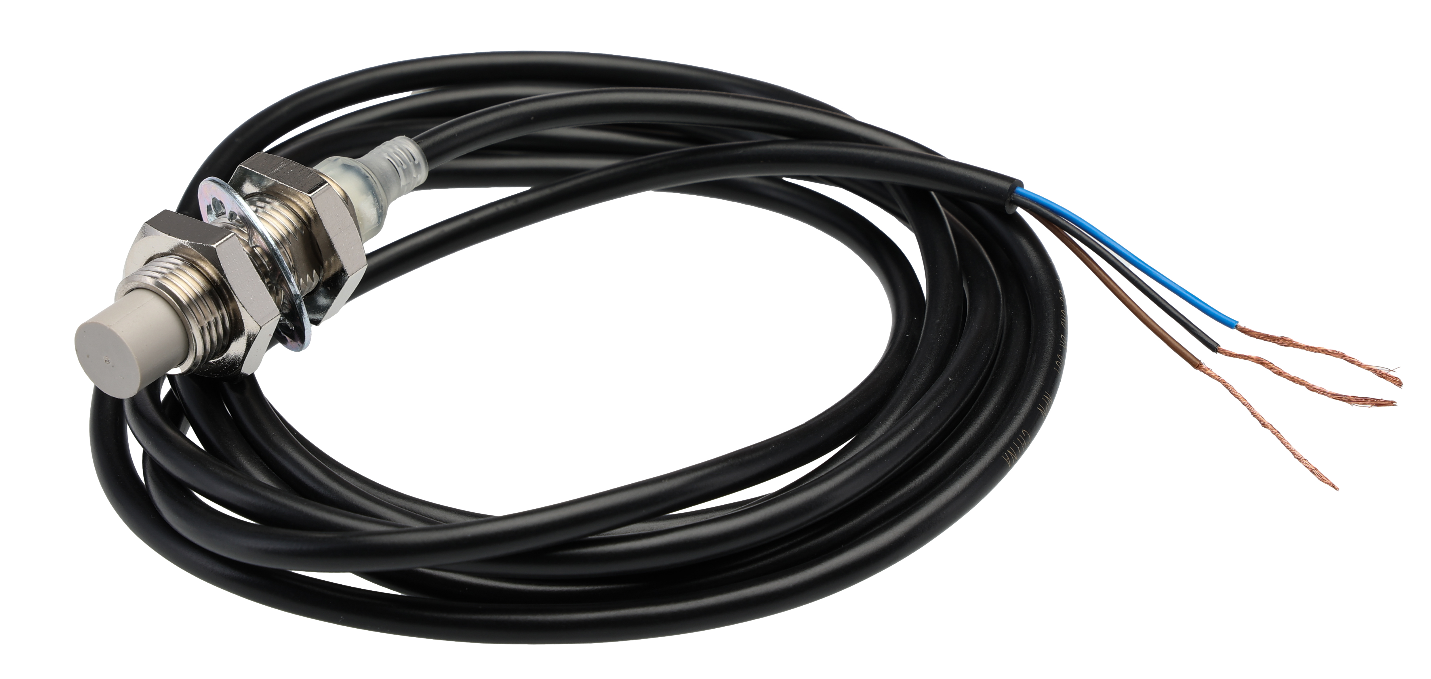 Omron Inductive Threaded Barrel Proximity Sensor, M12, 8 mm Detection, NPN NO, 10 → 30 V dc