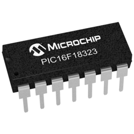 Microchip, 8 bit PIC, PIC16F18323 Microcontroller, 32 MHz, 3.5kB FLASH, 14-Pin PDIP