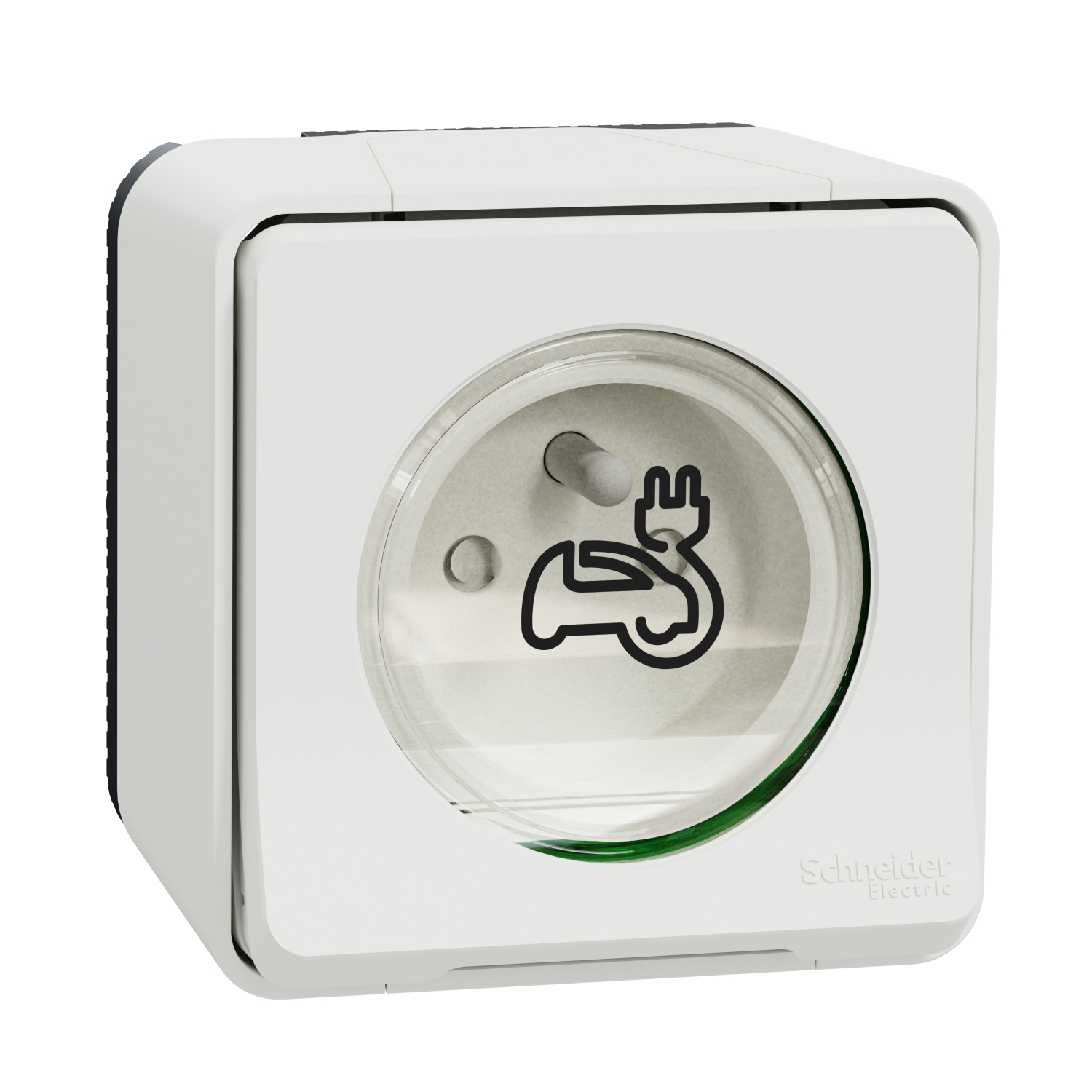 Schneider Electric Mureva Styl Grey, White 1 Gang EV Charging Socket, 2 Poles, 16A, French 2P, Indoor, Outdoor Use