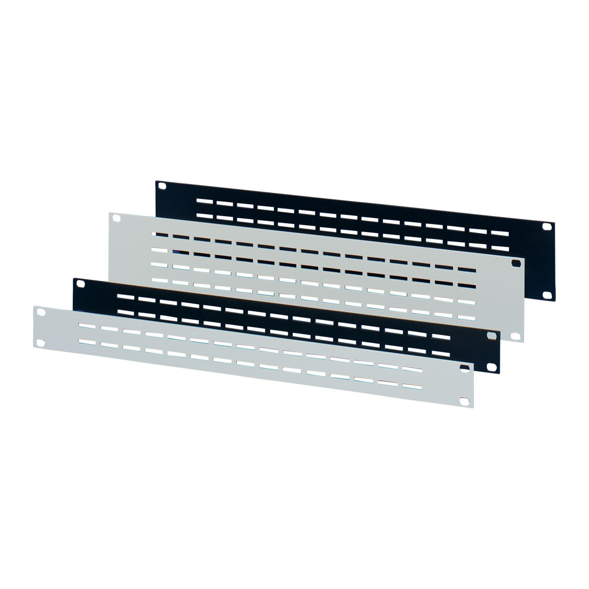 nVent SCHROFF Grey Aluminium Front Panel, 1U, Ventilated, 483x43.6mm