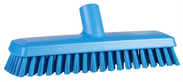 Vikan Medium Bristle Blue Deck Brush, 32mm bristle length, Polyester, Polypropylene, Stainless Steel bristle material