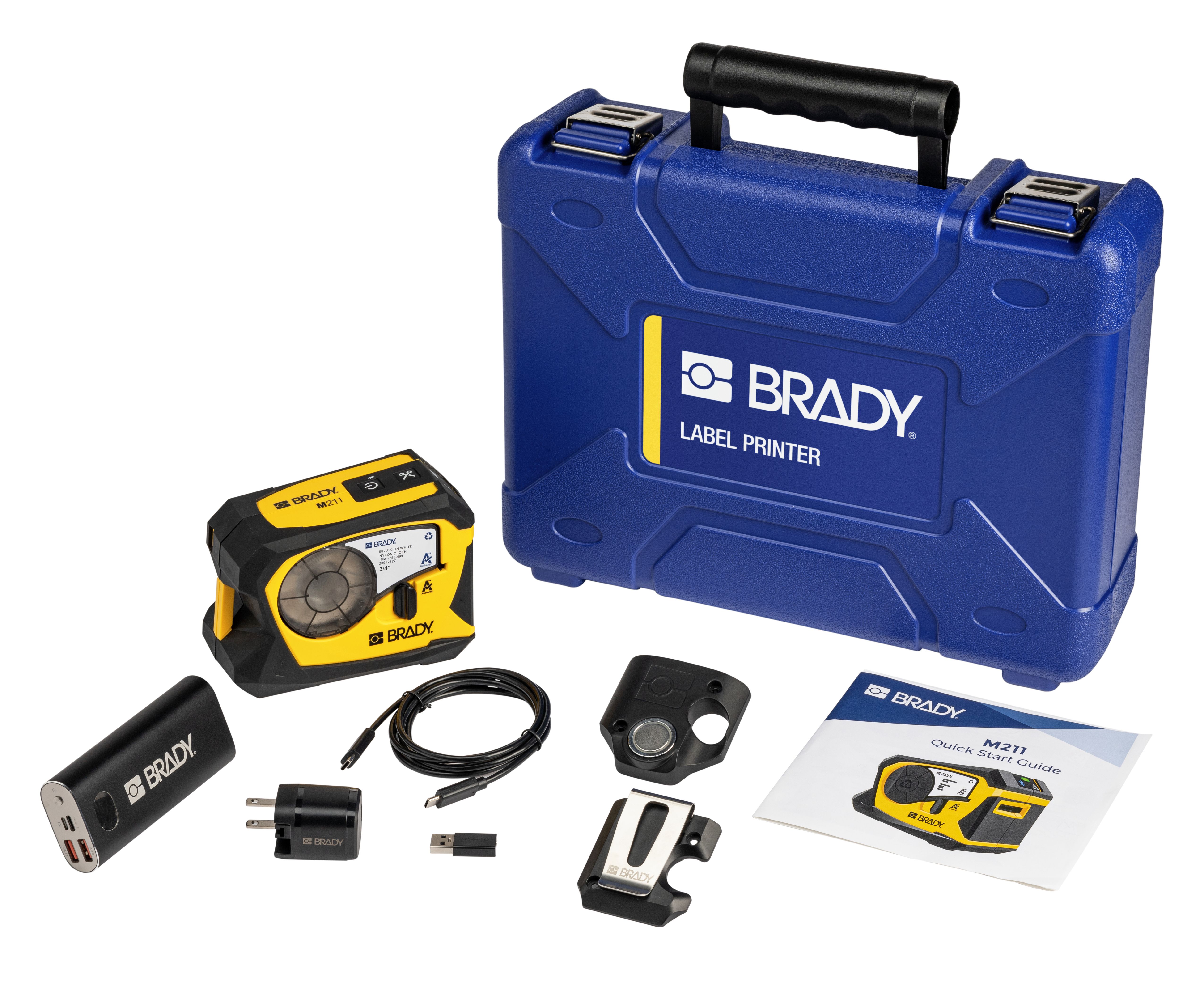 Brady M211 Handheld Label Printer Kit, 19.05mm Max Label Width, Euro Plug, UK Plug, US Plug