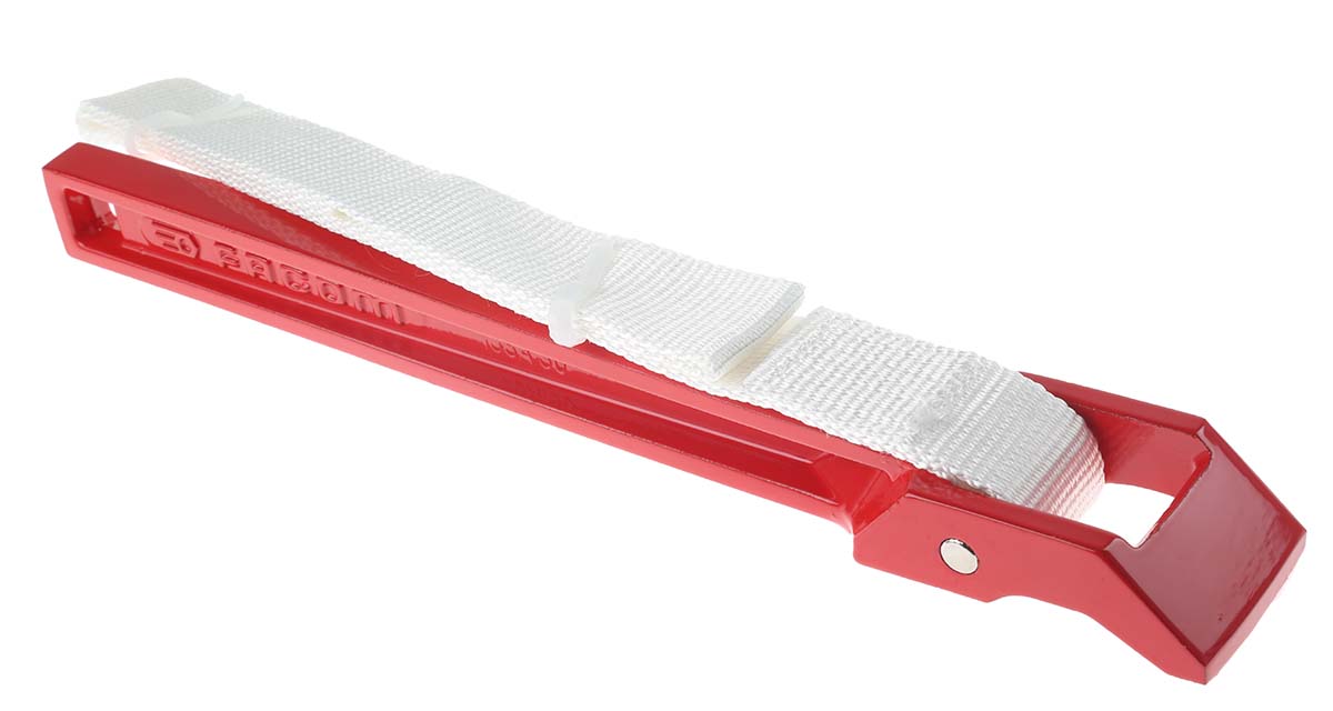 Facom Strap Wrench, 760 mm Overall, 125mm Jaw Capacity, Metal Handle