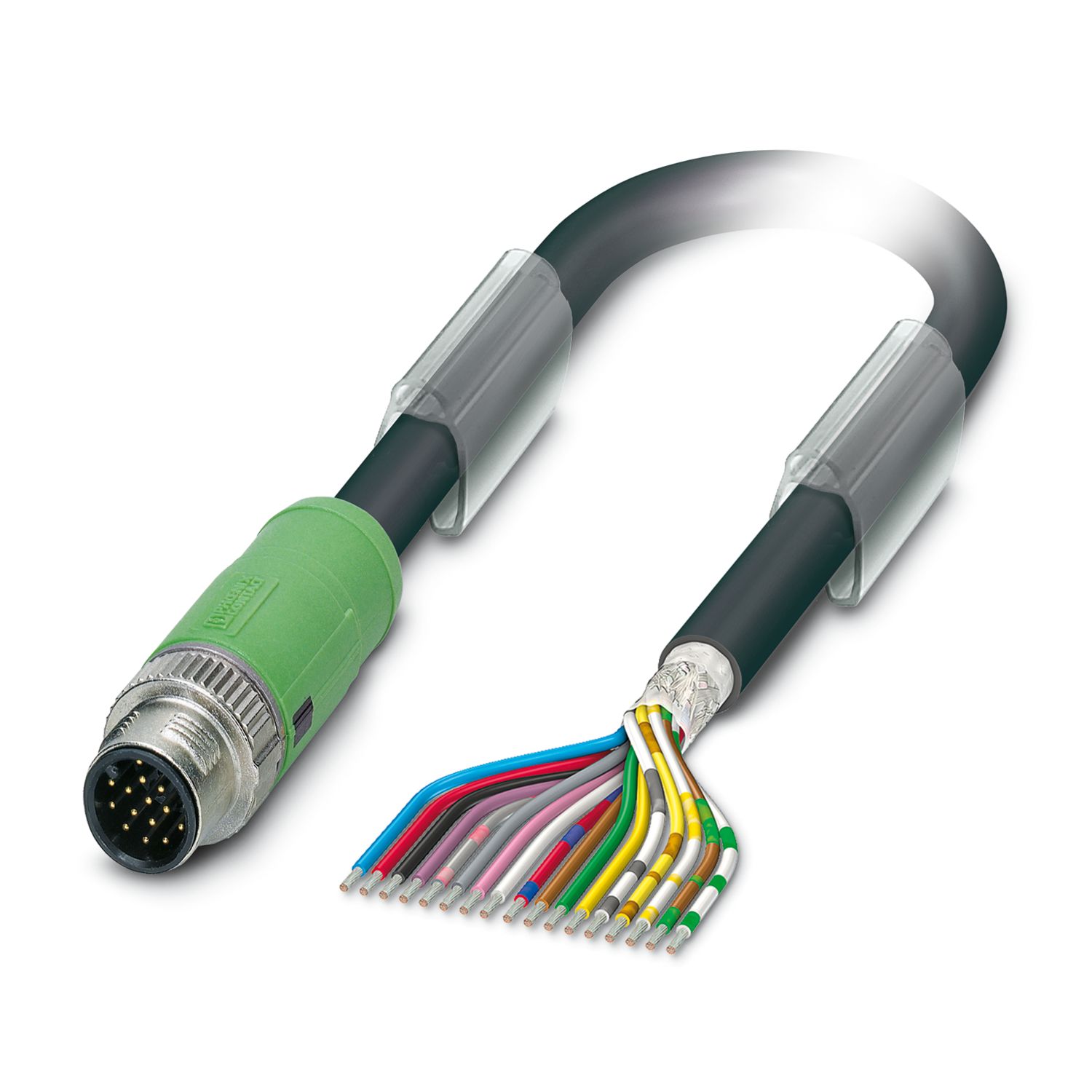 Phoenix Contact Male 17 way M12 to 17 way Free End Sensor Actuator Cable, 10 m