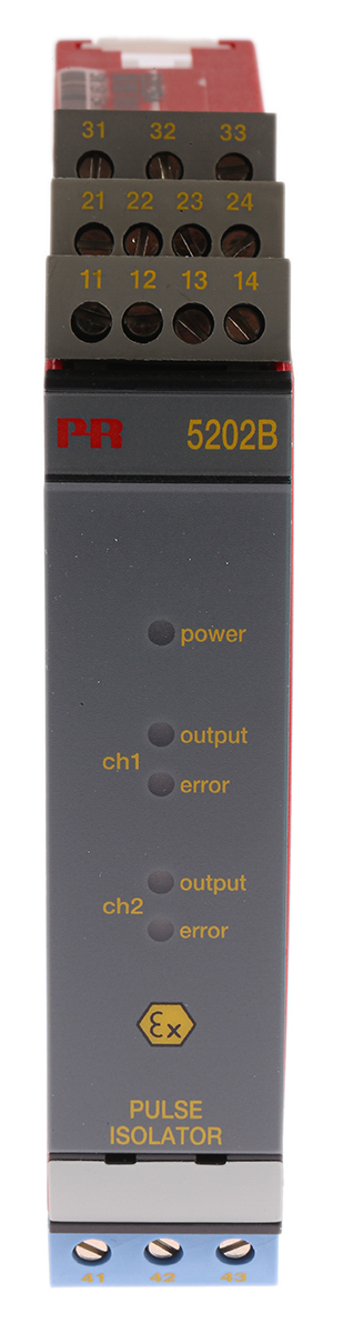PR Electronics 2 Channel Galvanic Barrier, Pulse Isolator, Relay Output, ATEX, IECEx