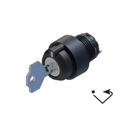 RS PRO 2-position Key Switch Head, Spring Return from Right, 22.5mm Cutout