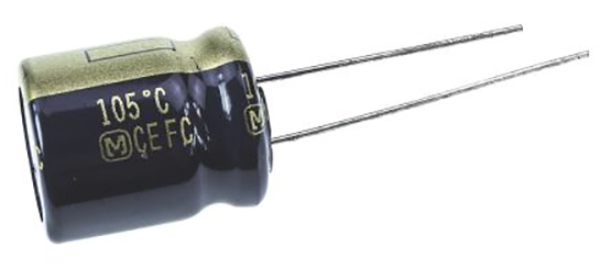Panasonic 100μF Aluminium Electrolytic Capacitor 10V dc, Radial, Through Hole - EEUFC1A101S