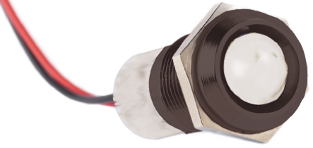 RS PRO White Panel Mount Indicator, 110V ac, 14mm Mounting Hole Size, Lead Wires Termination, IP67