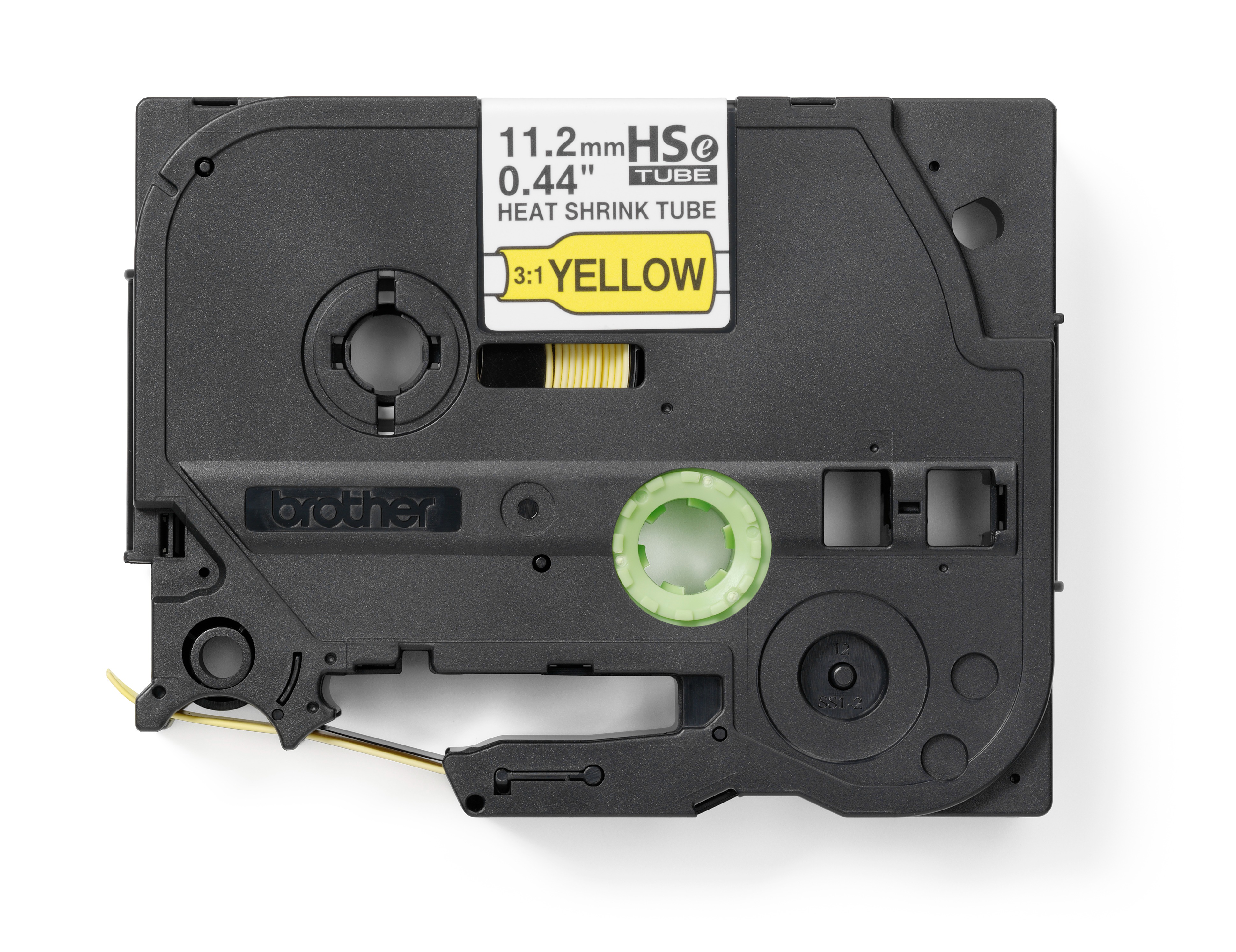 Brother Heat Shrink Tubing, Black on Yellow 2.1 → 7mm Sleeve Dia. x 1.5m Length 3:1 Ratio, HSE Series