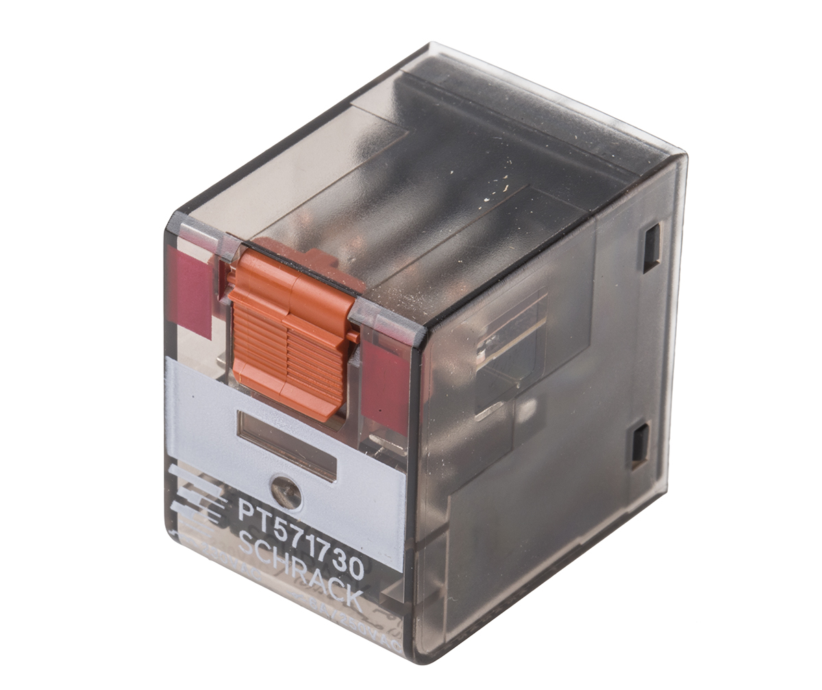 TE Connectivity PCB Mount Power Relay, 230V ac Coil, 6A Switching Current, 4PDT