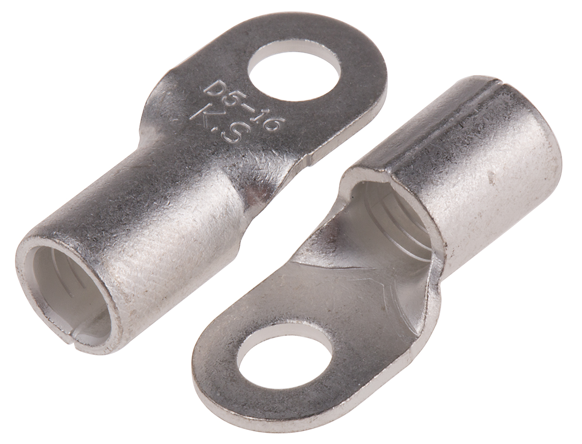 RS PRO Uninsulated Ring Terminal, #10 Stud Size, 16mm² to 16mm² Wire Size