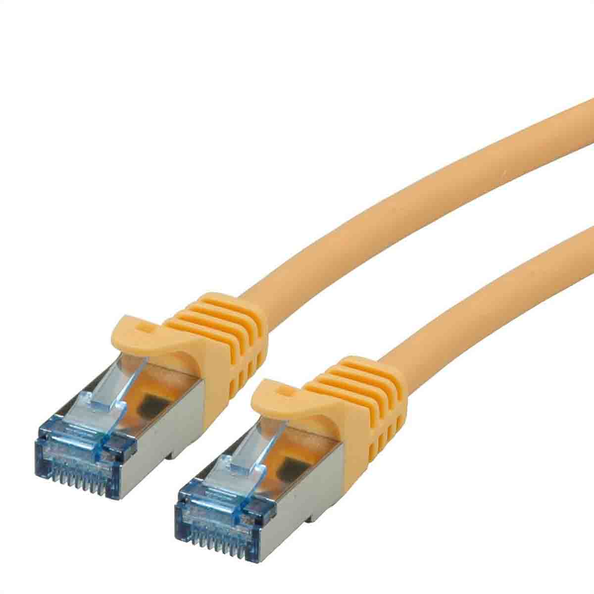 Roline, 0.5m Cat6a, Yellow RJ45 to Male RJ45 Male, S/FTP Shielded, Terminated LSZH Sheath