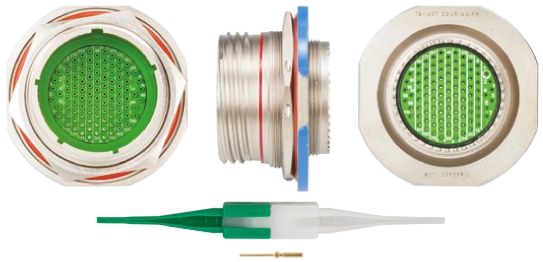 Souriau Sunbank by Eaton, 8D, Copper Alloy 100 Way Panel Mount MIL Spec Circular Connector Receptacle, Pin