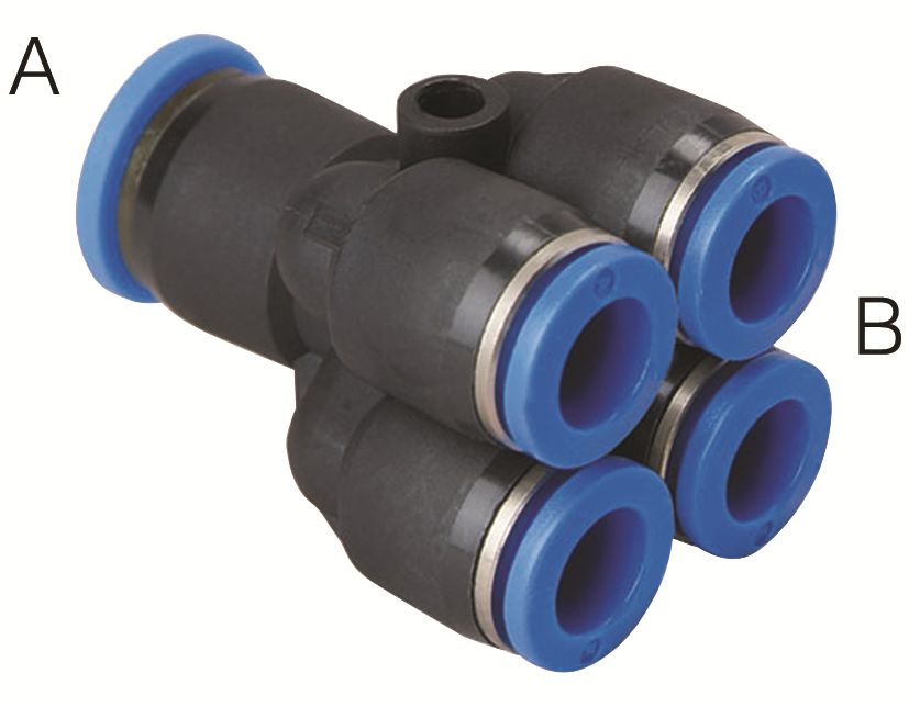 RS PRO PXG Series Double Y Tube-to-Tube Adaptor, Tube-to-Tube Connection Style