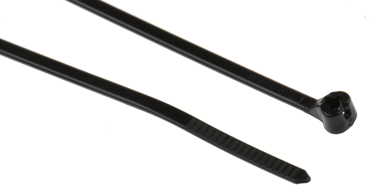 Thomas & Betts Cable Ties, Weather Resistant, 203.2mm x 2.29 mm, Black Nylon, Pk-1000