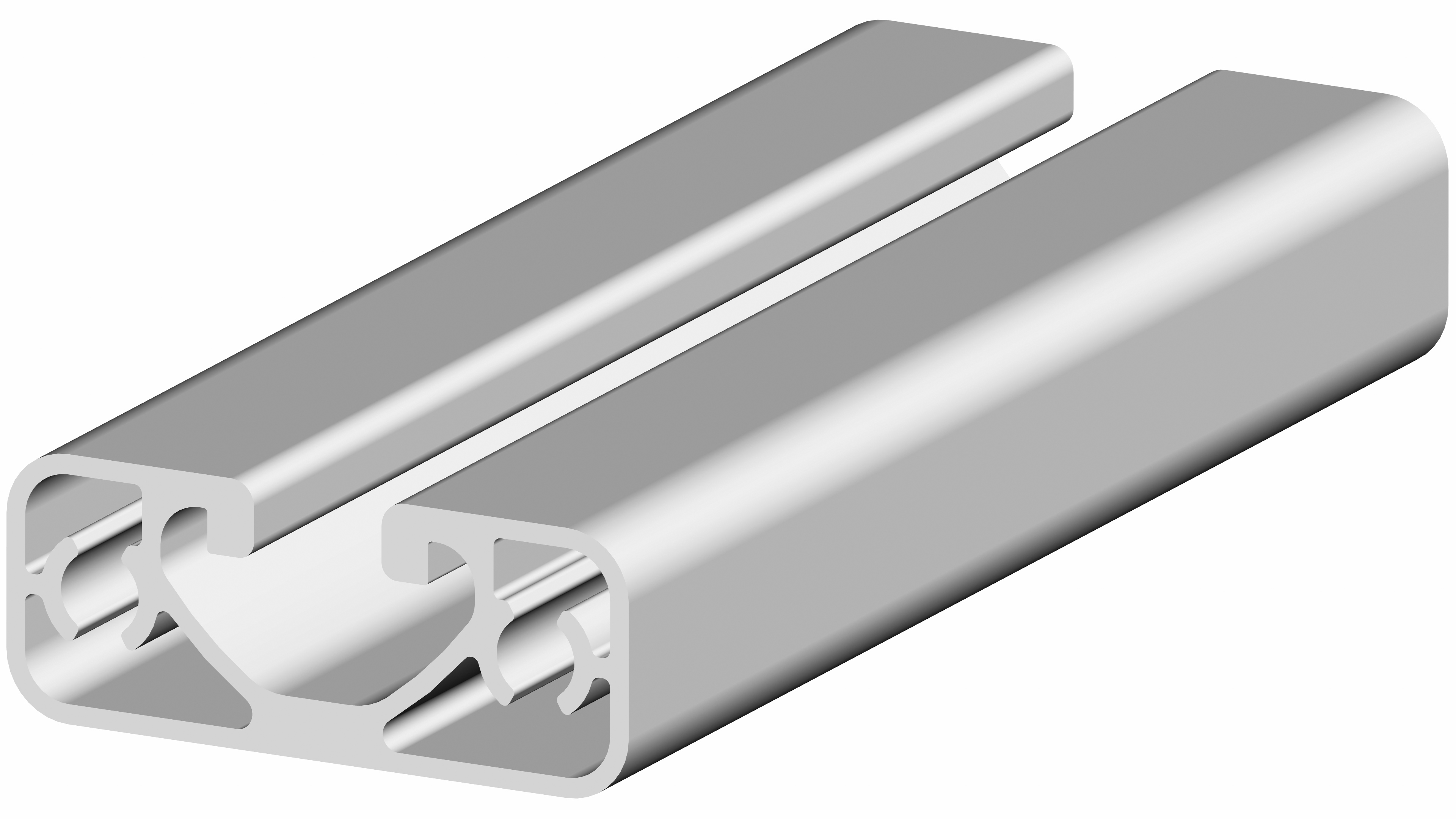 RS PRO Silver Aluminium Profile Strut, 40 x 16 mm, 8mm Groove, 3000mm Length