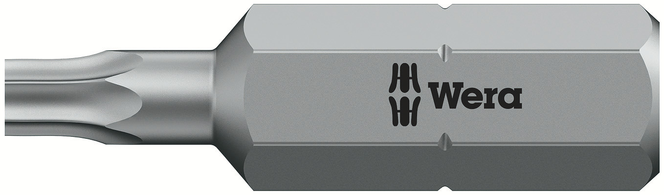 Wera Tamperproof Torx Screwdriver Bit, T9 Tip, 25 mm Overall