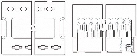 TE Connectivity 14-Way IDC Connector Plug for Cable Mount, 2-Row