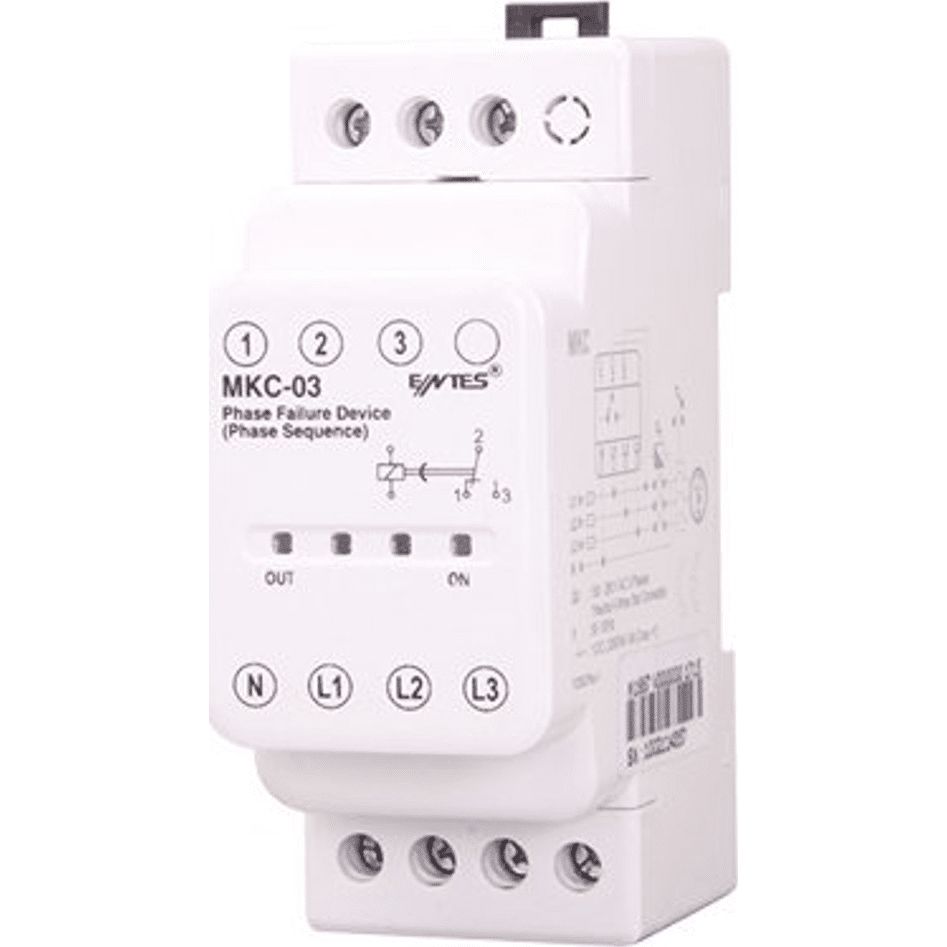 ENTES Phase Monitoring Relay, 3 Phase, SPDT, DIN Rail