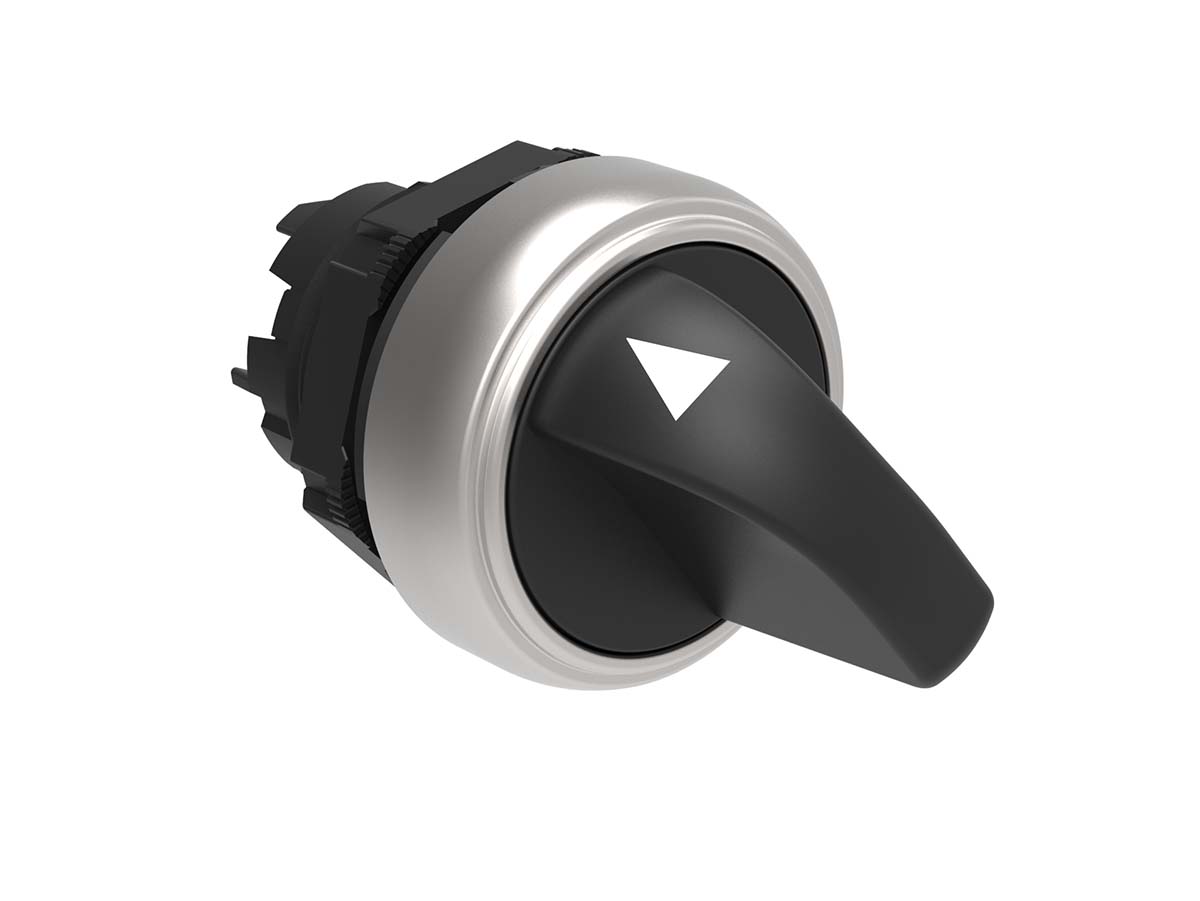 Lovato Platinum Series 2 Position Selector Switch Head, 22mm Cutout, Black Handle