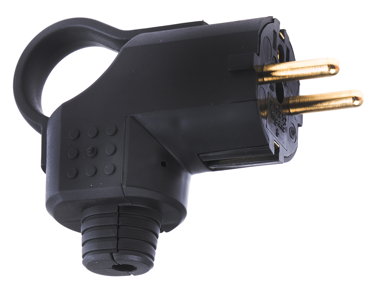 Legrand French Mains Plug, 16A Black, Cable Mount Rubber, 250 V
