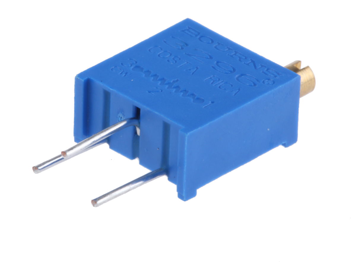 100kΩ, Through Hole Trimmer Potentiometer 0.5W Top Adjust Bourns, 3296