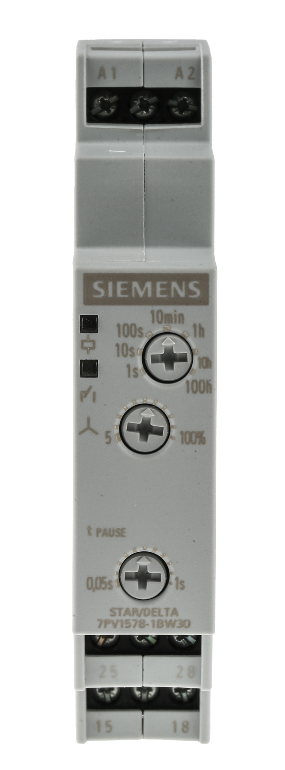 Siemens 7PV15 Series DIN Rail Mount Timer Relay, 12 → 240V, 2-Contact, 0.05 → 360000s, DPST