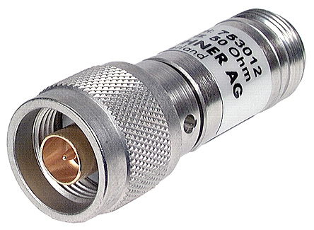 Huber+Suhner 50Ω RF Attenuator N Connector N Plug to N Socket 0.5 dB, 6 dB, Operating Frequency 12.4GHz
