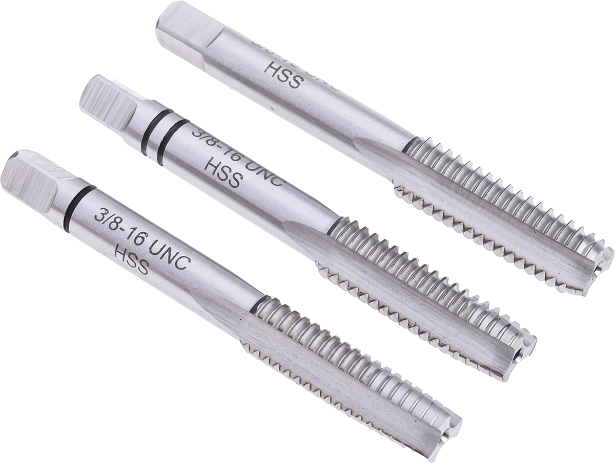 RS PRO Threading Tap HSS 1-Piece UNC Standard Hand Tap 3/8-16 UNC Thread