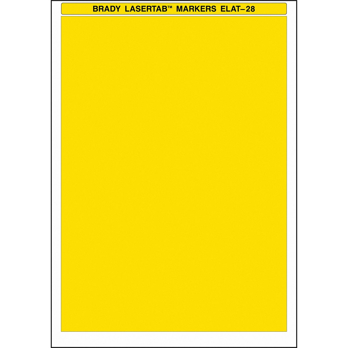 Brady LaserTab Yellow Label Roll, 210mm Width, 297mm Height, 25Per Roll Qty