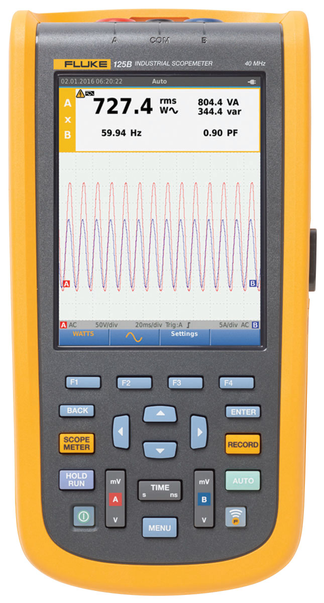 Fluke 125B ScopeMeter 120B Series, 40MHz Handheld Oscilloscope, 2 Analogue Channels