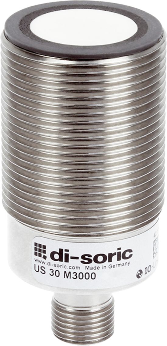 Di-Soric Ultrasonic Threaded Barrel Ultrasonic Sensor, M30, 300 → 3000 mm Detection, Push Pull 0-10 V/4-20 mA