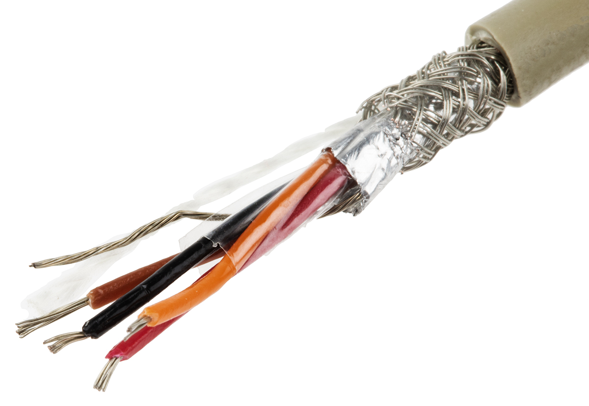 Alpha Wire ProTekt Series Data Cable, 4 Cores, 0.14 mm², Screened, 26 AWG, 50m, Screened Shield