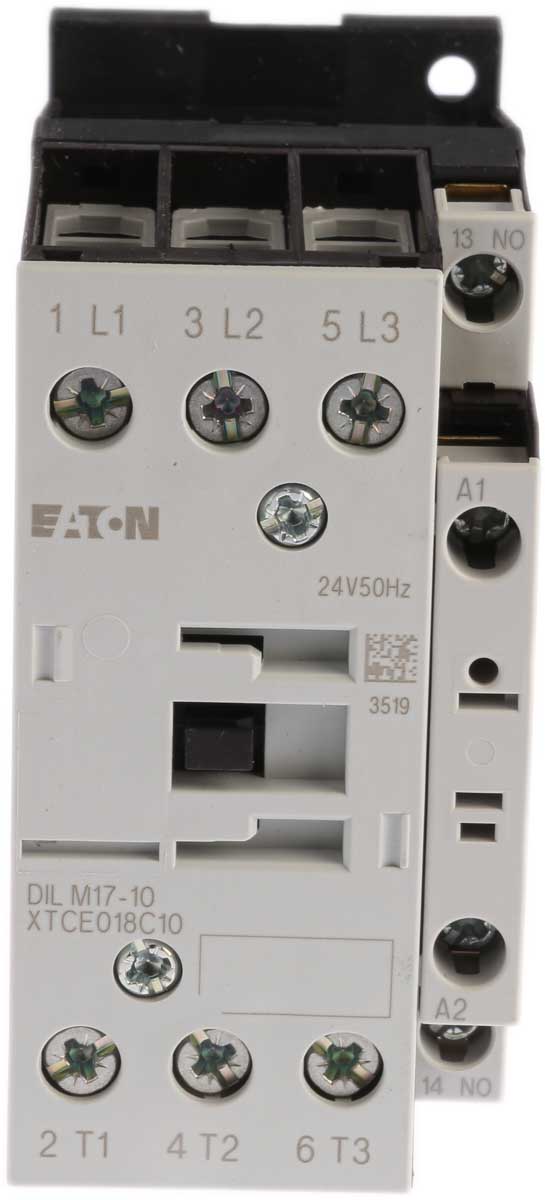 Eaton DILM Contactor, 24 V ac Coil, 3-Pole, 17 A, 7.5 kW 245 V, 3 NO, 400V