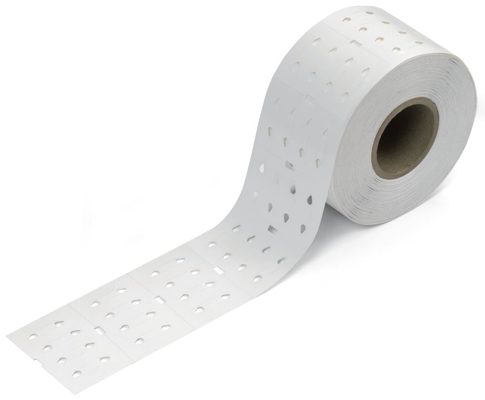 WAGO 211 Thread On Cable Markers, White, Pre-printed "Plain", for Smart Printer, 211-861-1