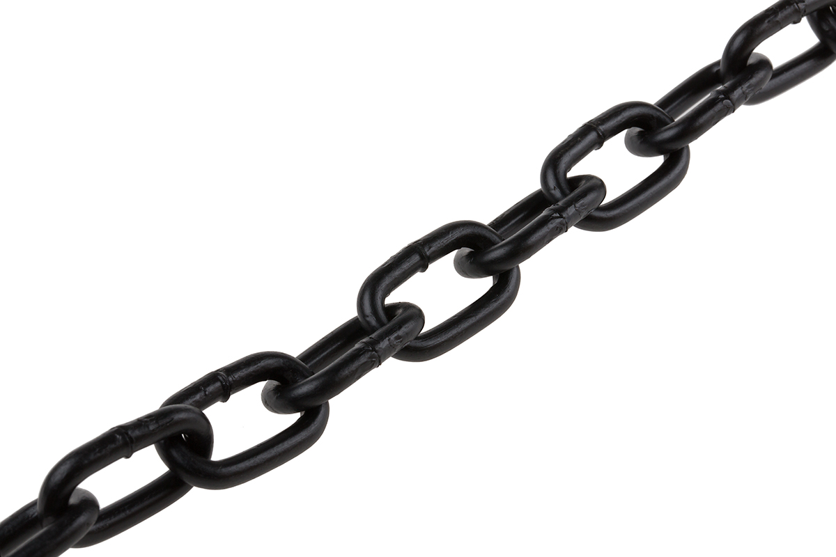 RS PRO Japanned Steel Chain, 10m Length, 100 kg Lifting Load
