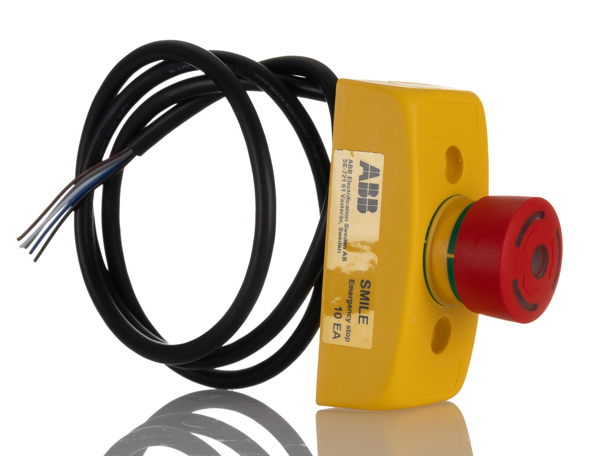 ABB Smile Series Twist Release Emergency Stop Push Button, Panel Mount, 32mm Cutout, 2NC