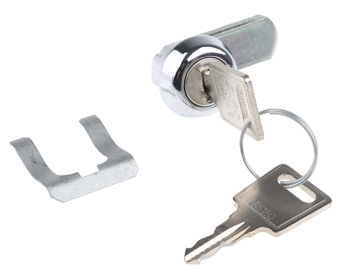 Euro-Locks a Lowe & Fletcher group Company Camlock, 9.5mm Panel-to-Tongue, 20.3 x 17.7mm Cutout, Key Unlock