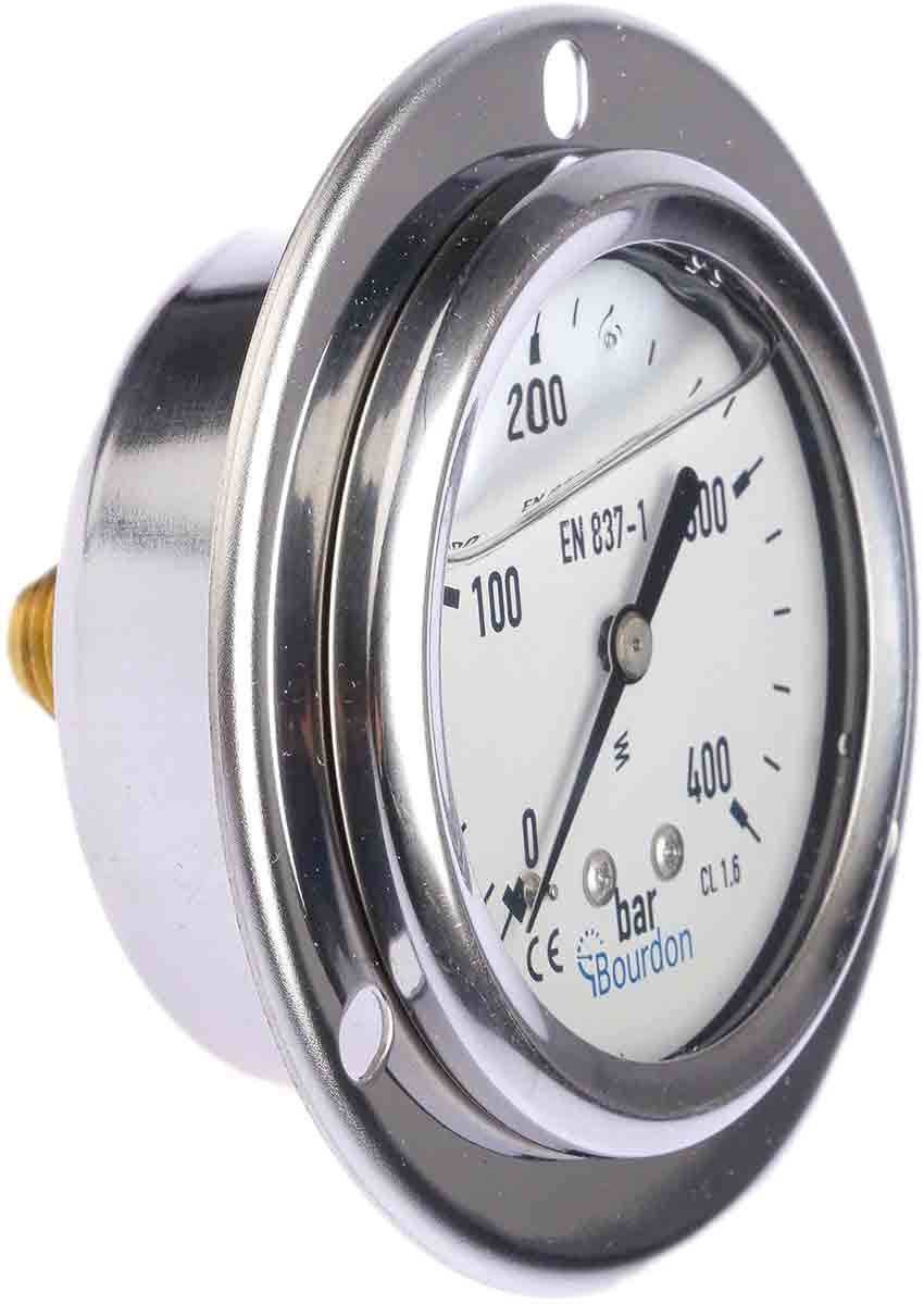 Bourdon Analogue Pressure Gauge 400bar Back Entry 63mm Outside Diameter