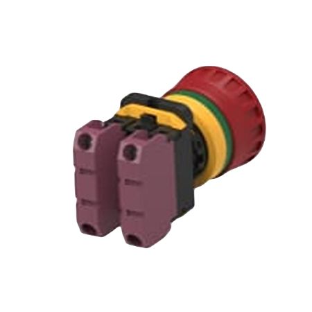 TE Connectivity PBES22 Series Emergency Stop Push Button, Panel Mount, 22.3mm Cutout, 2NC, IP20, IP65