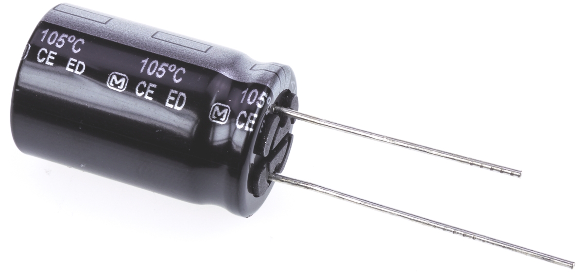 Panasonic 150μF Aluminium Electrolytic Capacitor 200V dc, Radial, Through Hole - EEUED2D151