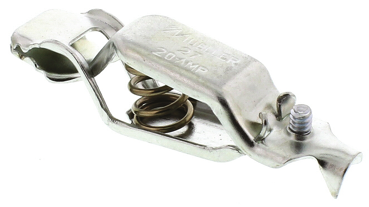 Mueller Electric Crocodile Clip, Zinc-Plated Steel Contact, 20A