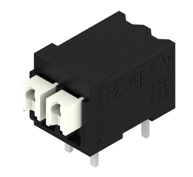 Weidmuller LSF Series PCB Terminal Block, 2-Contact, 3.5mm Pitch, Surface Mount, 1-Row, Through Hole Termination