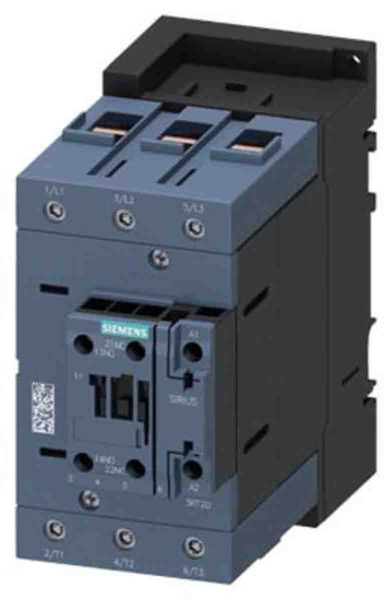 Siemens SIRIUS 3RT Size S3, 3RT2 Contactor, 24 V dc Coil, 3-Pole, 80 A, 37 kW, 1NO + 1NC
